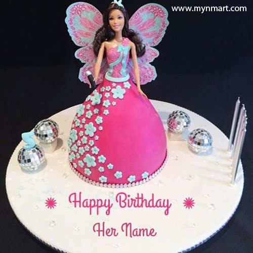 Barbie Doll Cake With Name