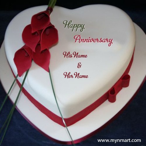 Flower Design Anniversary Wishes Cake