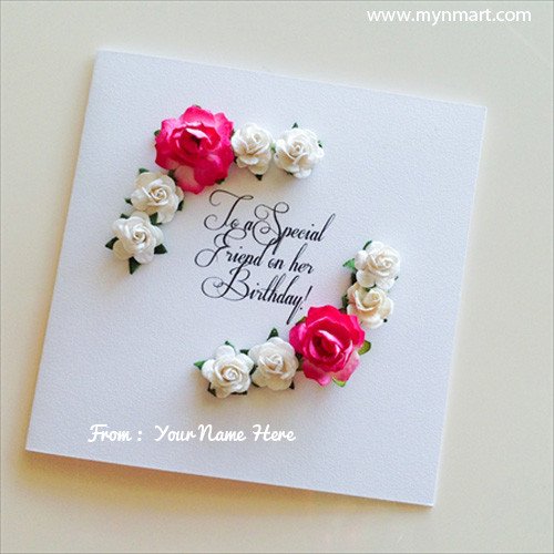 Friend's Birthday Greeting card with your name