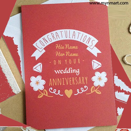Happy Anniversary Wishes Congratulations Cards With Couples Name